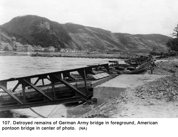 Pontoon Bridge - Rhine River - World War II