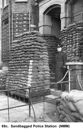 London - Sandbagged Police Station