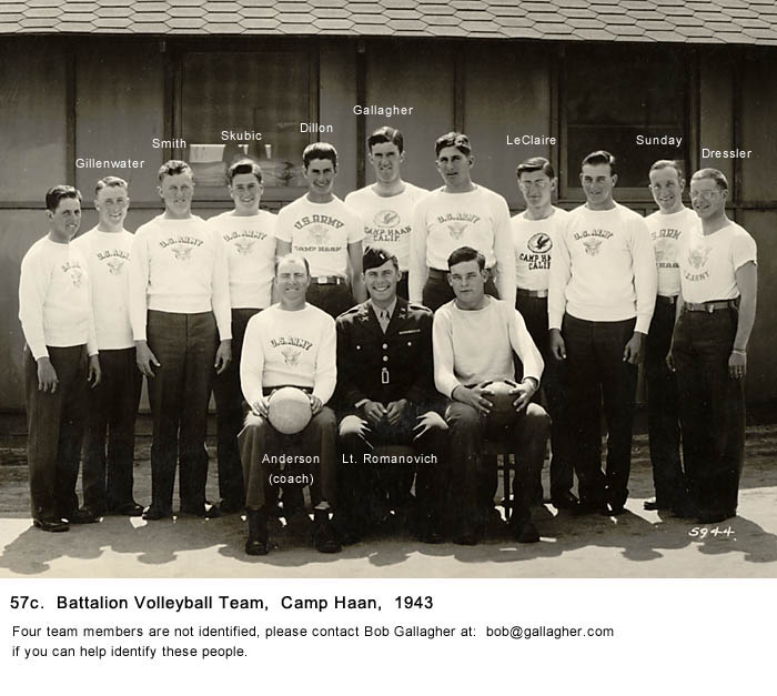 Camp Haan, Battalion Volleyball Team, 1943